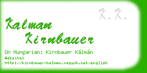 kalman kirnbauer business card