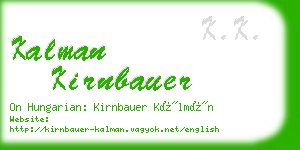 kalman kirnbauer business card